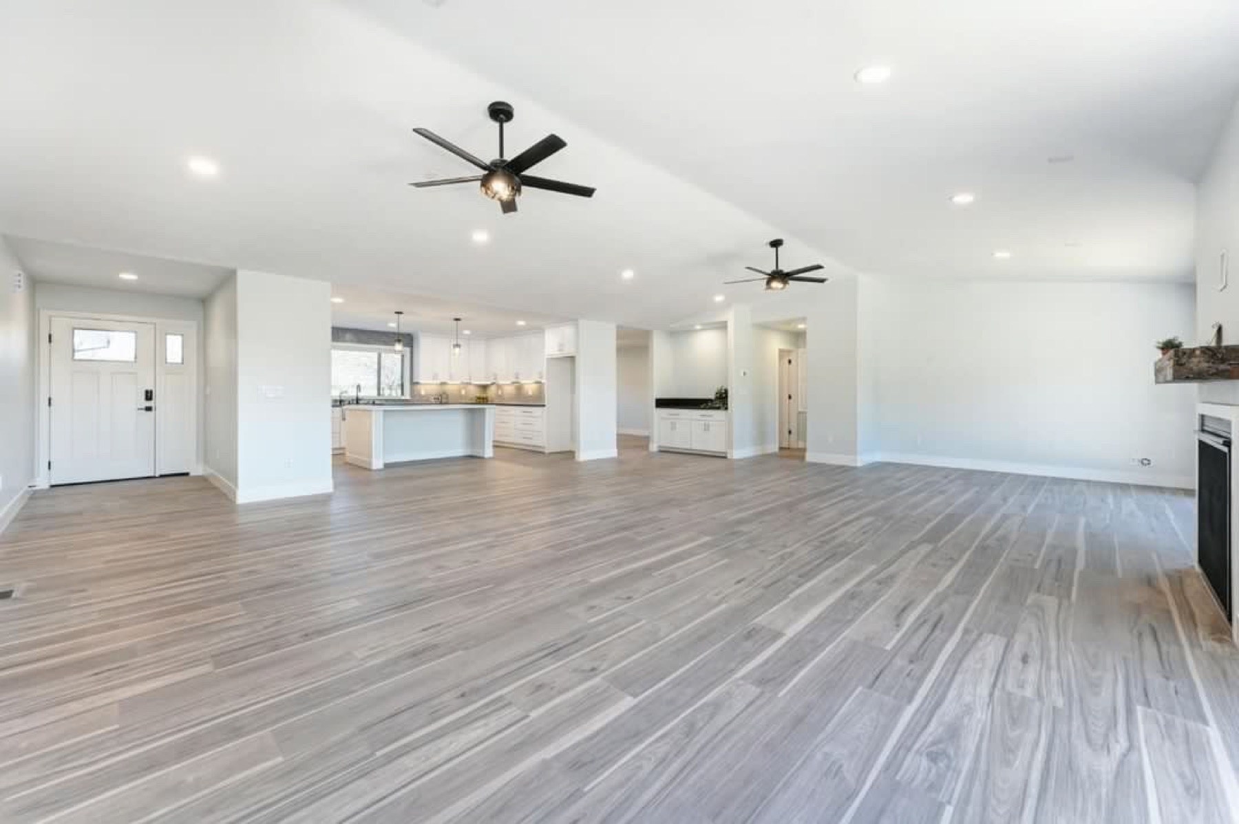 Completed Auburn home after a full-house rewire with recessed lighting and ceiling fans